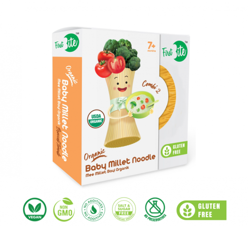 COMBI 2 (BROCCOLI + TOMATO) - GLUTEN FREE ORGANIC BABY MILLET NOODLE
